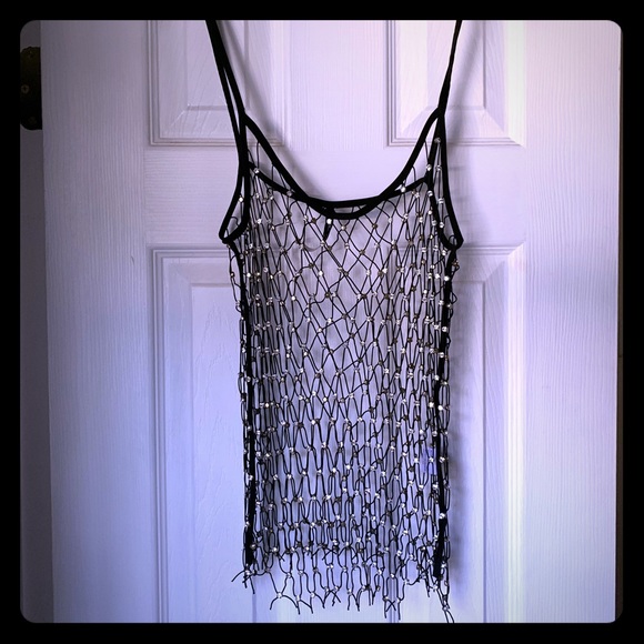 NASTYGAL Rhinestone Fishnet Cami - Picture 1 of 3